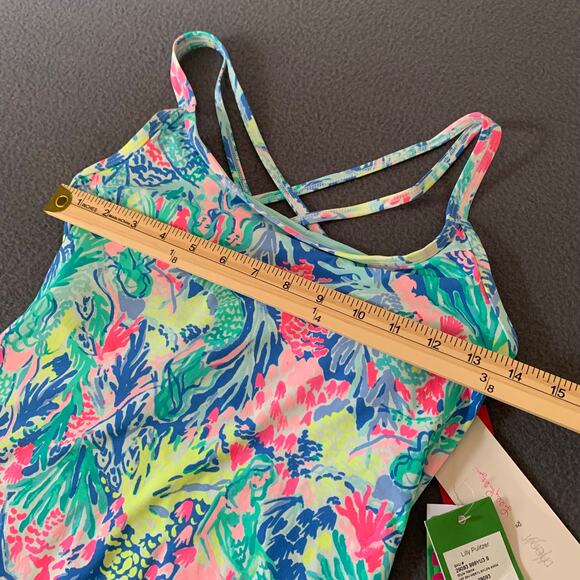 NWT Lilly Pulitzer Upf 50+ Luxletic Meryl Nylon Avida Bra Tank In Mermaids Cove - Picture 10 of 11
